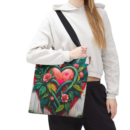 Artistic Surge - Eco-Friendly Canvas Tote Bag - HEARTS OF LOVE