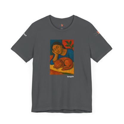 CATART Unisex Jersey Cat T-Shirt - GAUGUIN - Iconic Painting Reimagined with Cats
