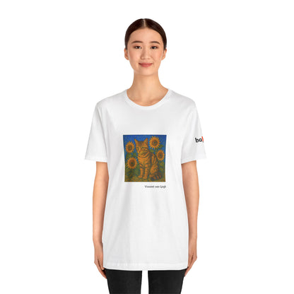 CATART Unisex Jersey Cat T-Shirt - Vincent van Gogh - Iconic Painting Reimagined with Cats