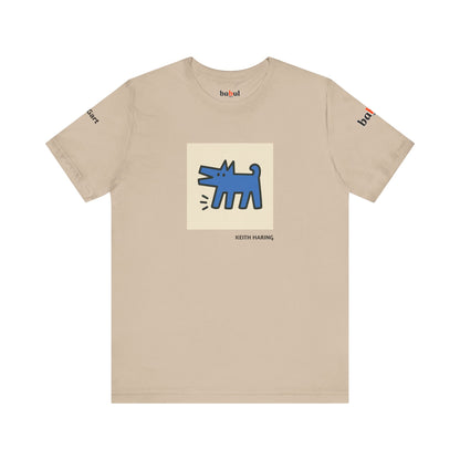 DOGART Unisex Jersey Cat T-Shirt - KEITH HARING - Iconic Painting Reimagined with Dogs