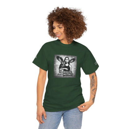 Rebel Graphic Tee - Unisex Heavy Cotton T-Shirt for the Wild at Heart. Rebel Tees, Born to Be Worn - NO RULES, JUST INSTINCT