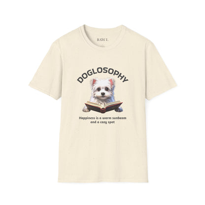 Doglosophy  Unisex Softstyle T-Shirt - "Happiness is a Warm Sunbeam" Design