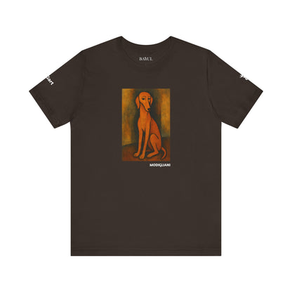 DOGART Unisex Jersey DOG T-Shirt - MODIGLIANI - Iconic Painting Reimagined with Dogs
