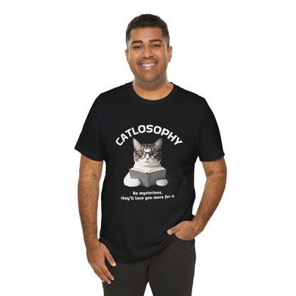 Catlosophy Unisex Jersey Short Sleeve Tee –  "Be mysterious" Design