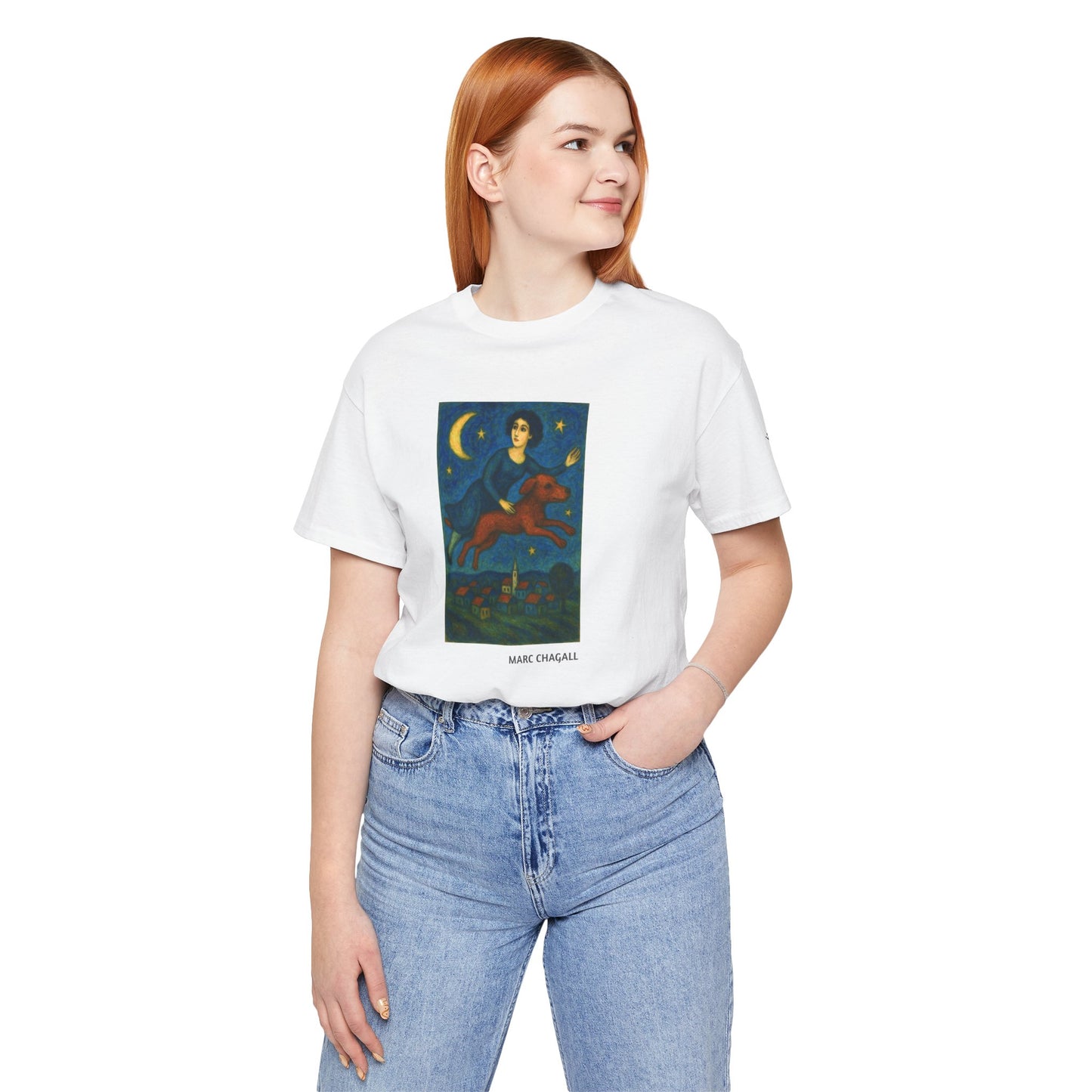 DOGART Unisex Jersey Dog T-Shirt - MARC CHAGALL - Iconic Painting Reimagined with Dogs
