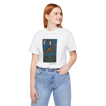 DOGART Unisex Jersey Dog T-Shirt - MARC CHAGALL - Iconic Painting Reimagined with Dogs