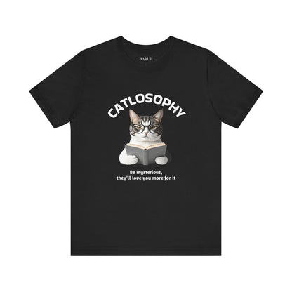 Catlosophy Unisex Jersey Short Sleeve Tee –  "Be mysterious" Design