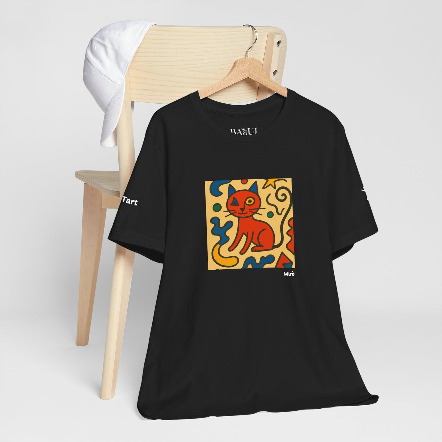 CATART Unisex Jersey Cat T-Shirt - MIRO - Iconic Painting Reimagined with Cats