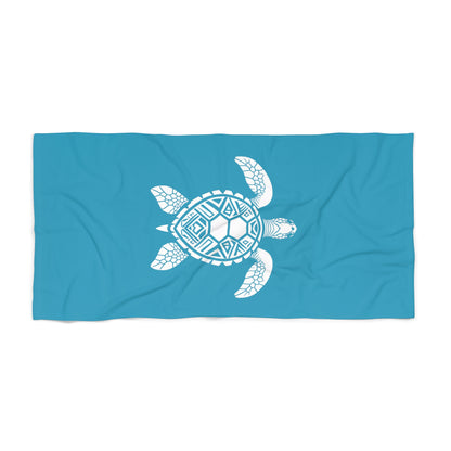 Tribal Waves Beach Towel - SEA TURTLE