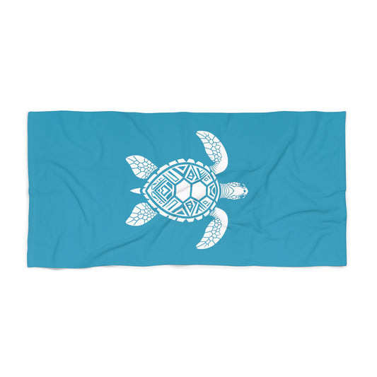 Tribal Waves Beach Towel - SEA TURTLE