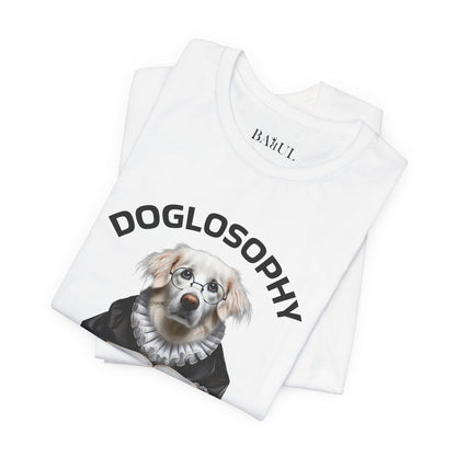 Doglosophy Unisex Jersey Short Sleeve Tee –  "Dogs are like humans without the flaws" Design