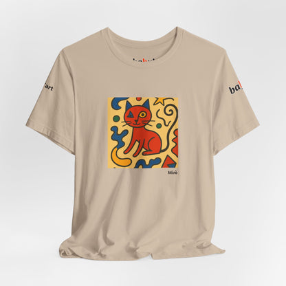CATART Unisex Jersey Cat T-Shirt - MIRO - Iconic Painting Reimagined with Cats