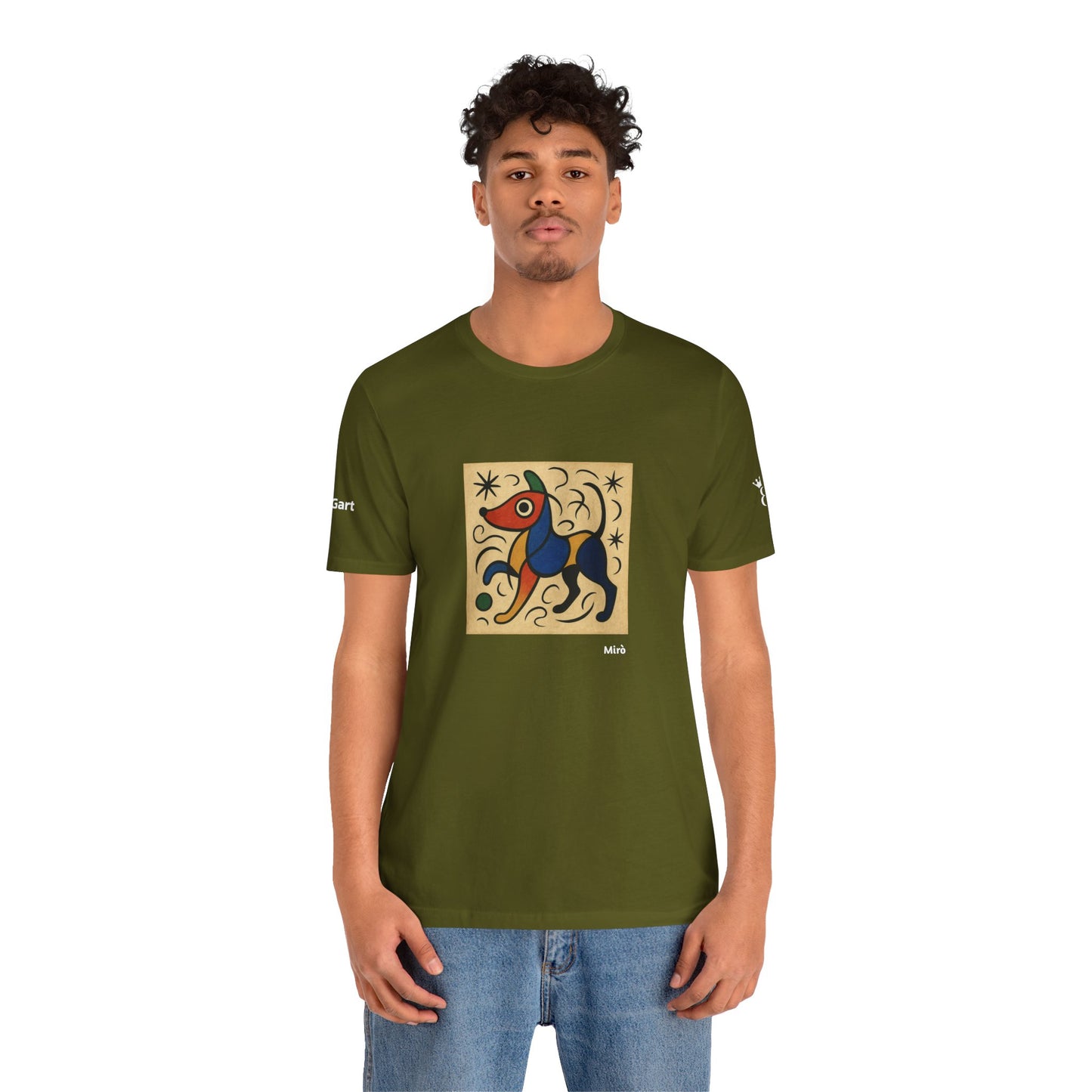 DOGART Unisex Jersey Dog T-Shirt - MIRO - Iconic Painting Reimagined with Dogs