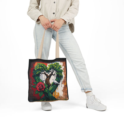 Artistic Surge - Eco-Friendly Canvas Tote Bag - HEART WITH ROSE