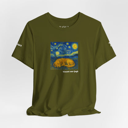 DOGART Unisex Jersey Dog T-Shirt - VAN GOGH - Iconic Painting Reimagined with Dogs