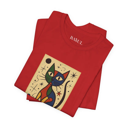 CATART Unisex Jersey Cat T-Shirt - MIRO - Iconic Painting Reimagined with Cats