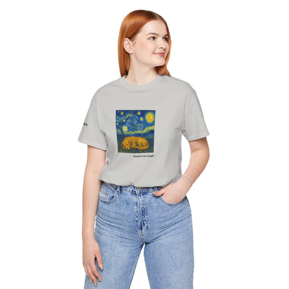 DOGART Unisex Jersey Dog T-Shirt - VAN GOGH - Iconic Painting Reimagined with Dogs