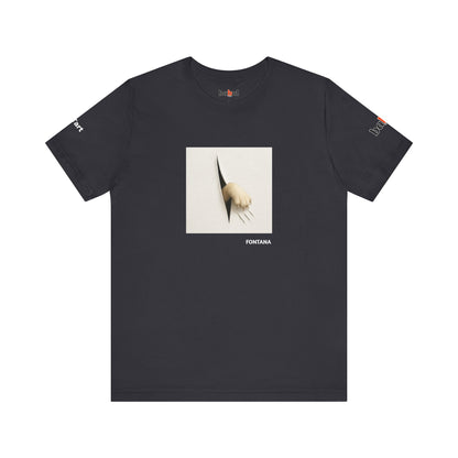 CATART Unisex Jersey Cat T-Shirt - FONTANA - Iconic Painting Reimagined with Cats