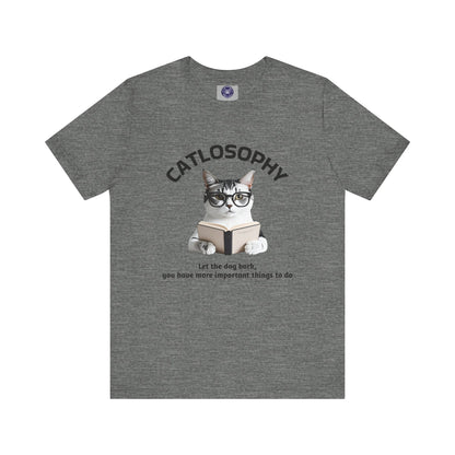 Catlosophy Unisex Jersey Short Sleeve Tee –  "Let the dog bark" Design