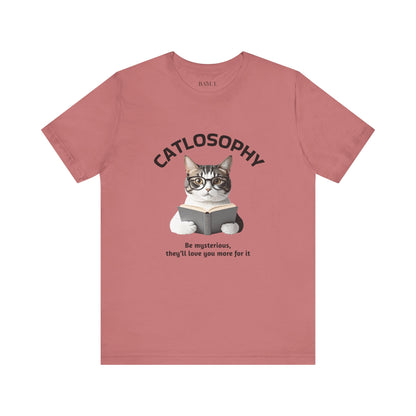 Catlosophy Unisex Jersey Short Sleeve Tee –  "Be mysterious" Design