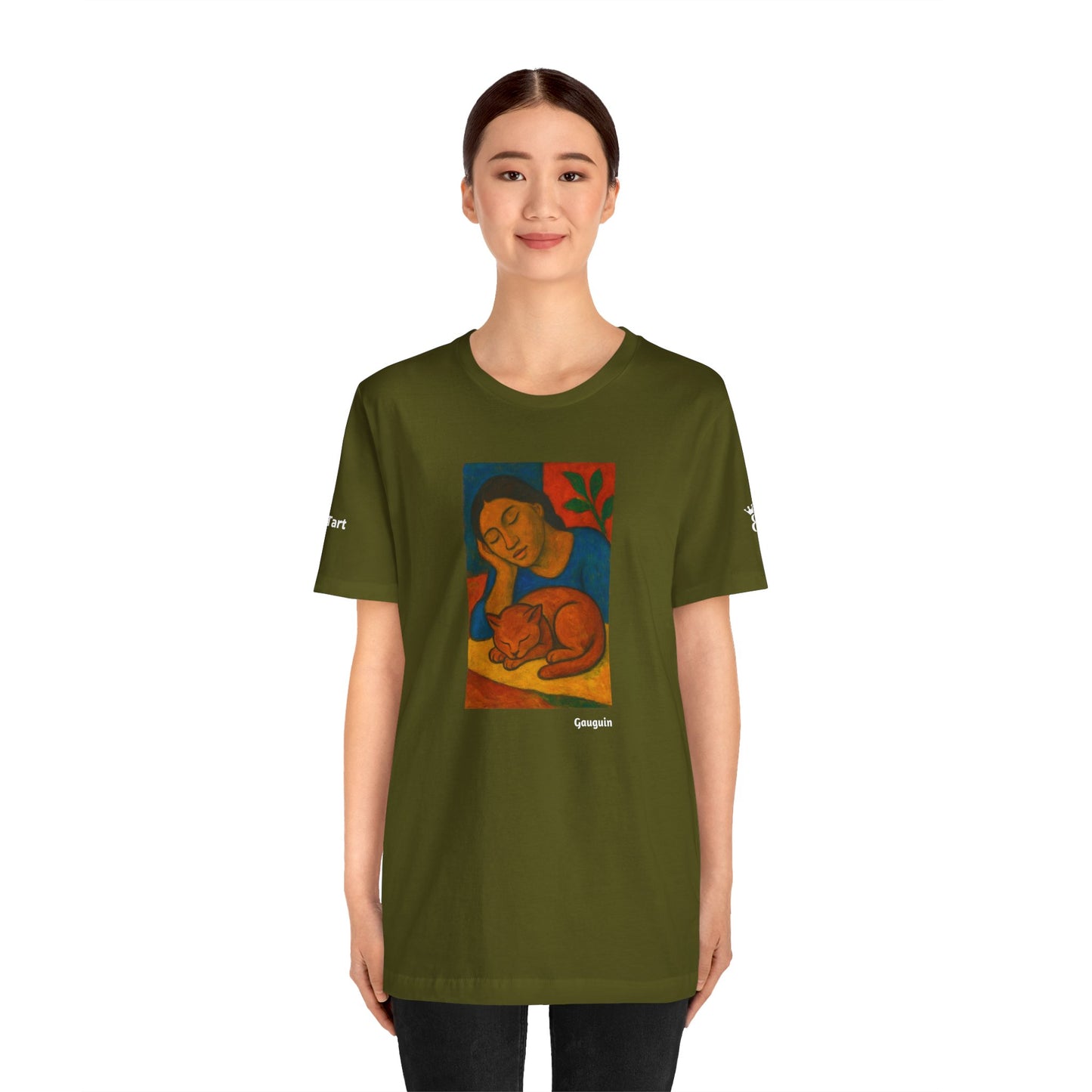 CATART Unisex Jersey Cat T-Shirt - GAUGUIN - Iconic Painting Reimagined with Cats