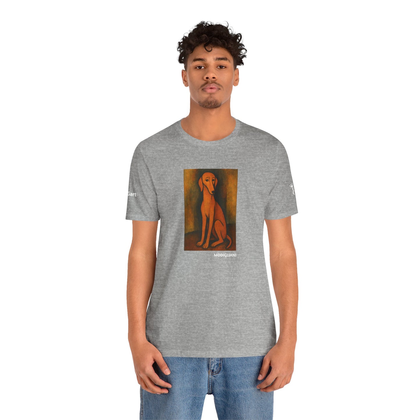 DOGART Unisex Jersey DOG T-Shirt - MODIGLIANI - Iconic Painting Reimagined with Dogs