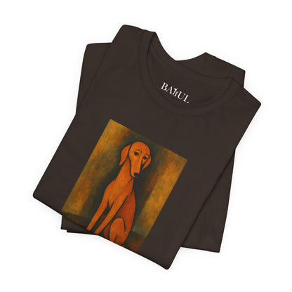 DOGART Unisex Jersey DOG T-Shirt - MODIGLIANI - Iconic Painting Reimagined with Dogs