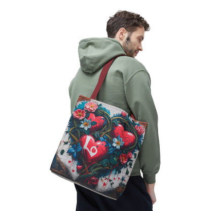Artistic Surge - Eco-Friendly Canvas Tote Bag - HEARTS OF LOVE