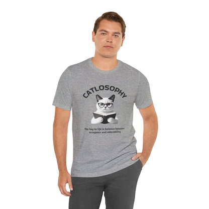 Catlosophy Unisex Jersey Short Sleeve Tee –  "The Key to Life" Design