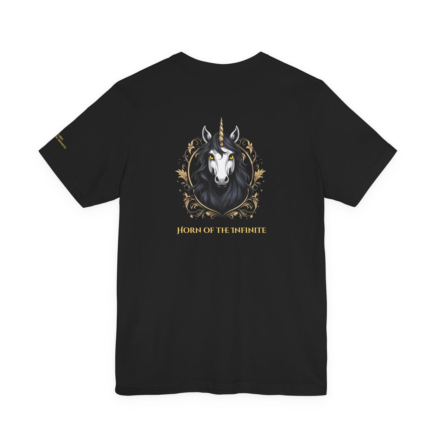 Unicorn – Horn of the Infinite - Magic Animals T-Shirt Black Only (graphic on the back)