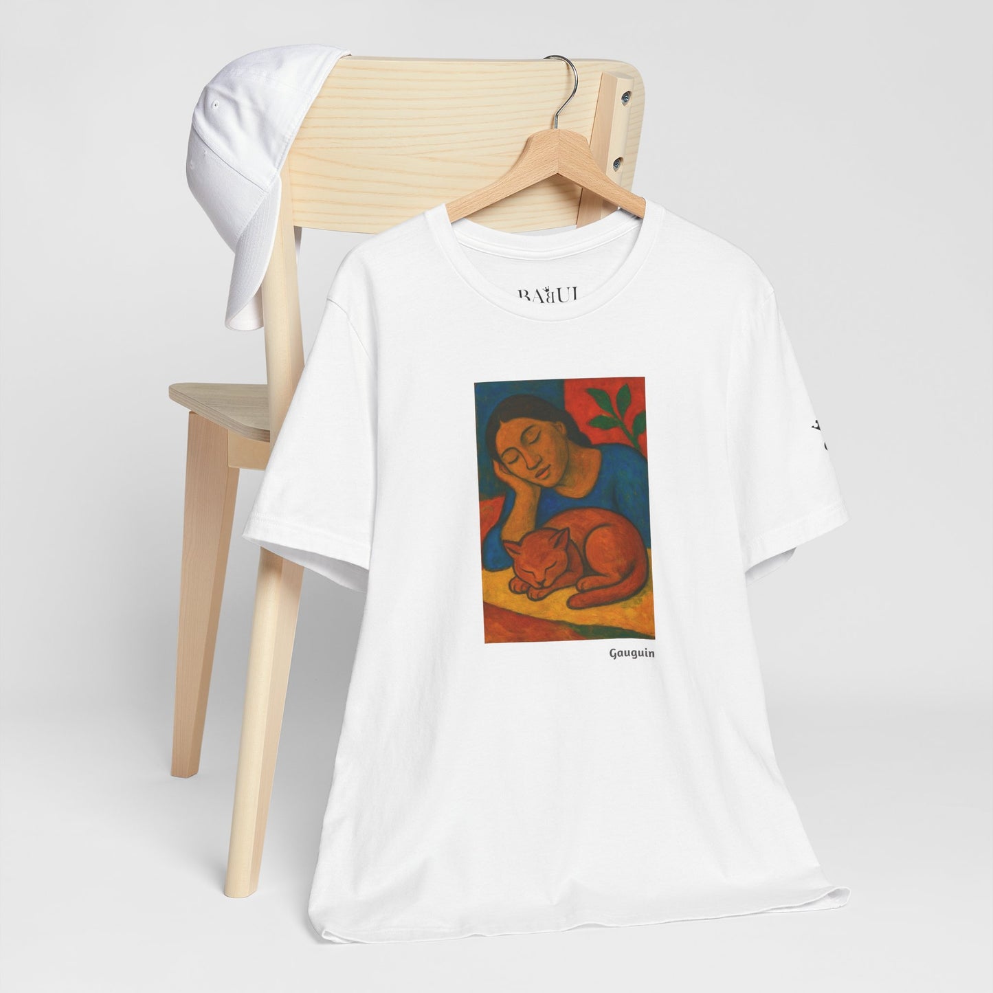 CATART Unisex Jersey Cat T-Shirt - GAUGUIN - Iconic Painting Reimagined with Cats