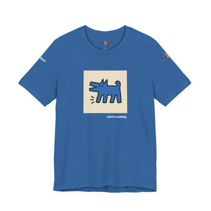 DOGART Unisex Jersey Cat T-Shirt - KEITH HARING - Iconic Painting Reimagined with Dogs