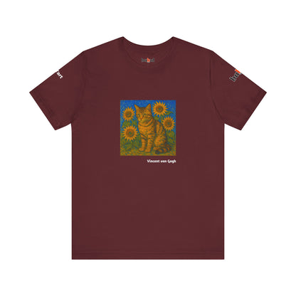 CATART Unisex Jersey Cat T-Shirt - Vincent van Gogh - Iconic Painting Reimagined with Cats