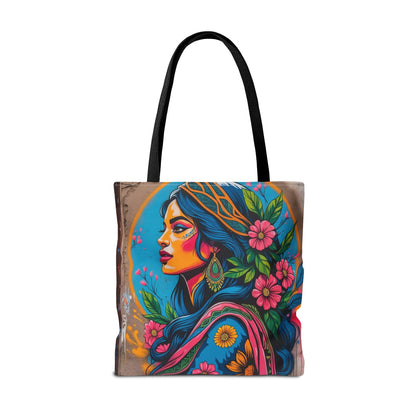Artistic Surge - Eco-Friendly Canvas Tote Bag - FLOWERING WOMAN