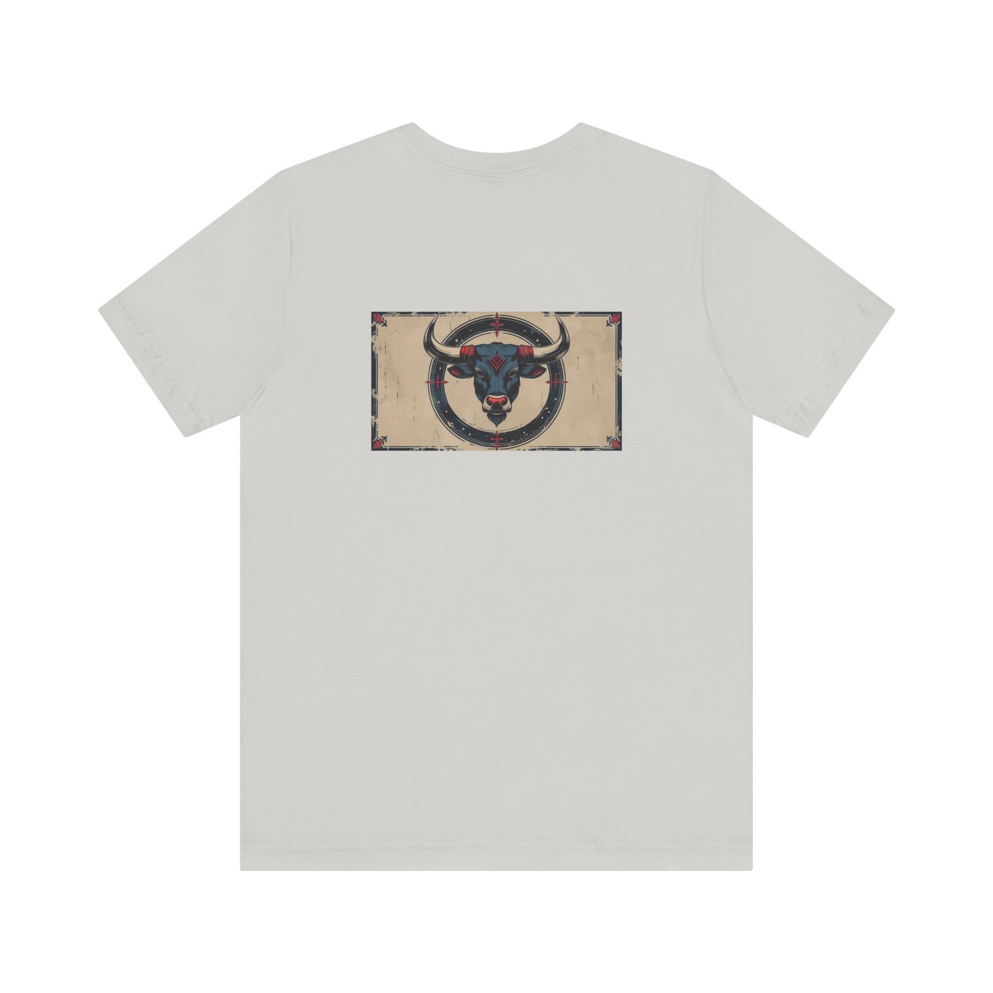 Taurus - Gothic Zodiac T-Shirt. Blue graphic on the back.  Zodiac in the Shadows