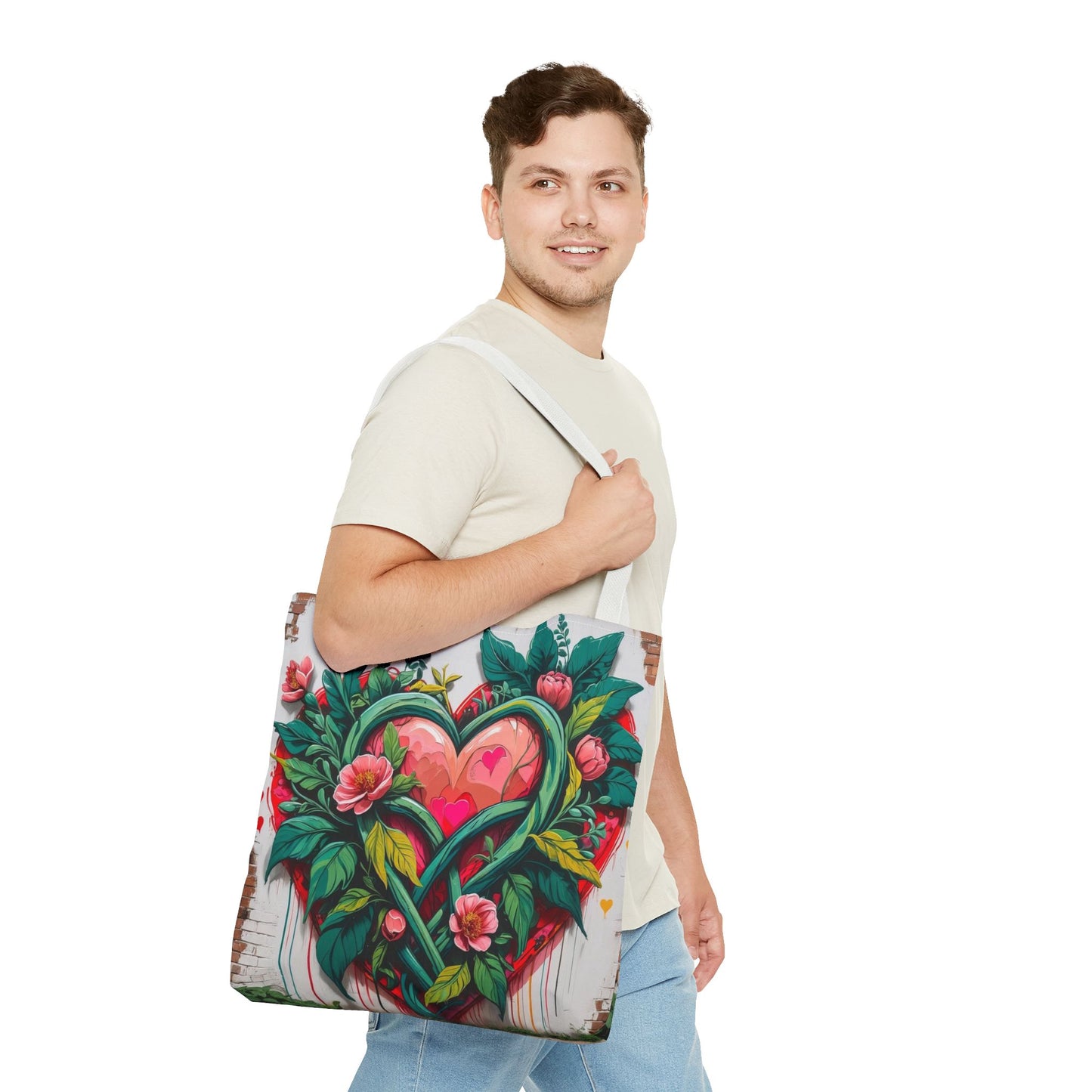 Artistic Surge - Eco-Friendly Canvas Tote Bag - HEARTS OF LOVE