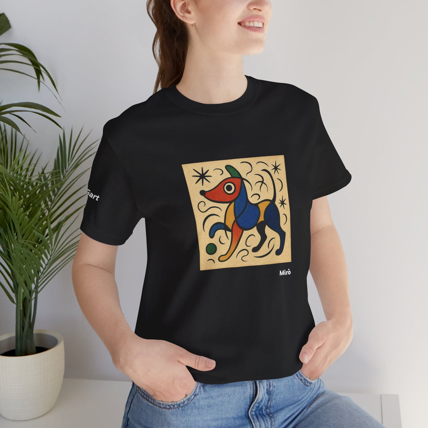DOGART Unisex Jersey Dog T-Shirt - MIRO - Iconic Painting Reimagined with Dogs