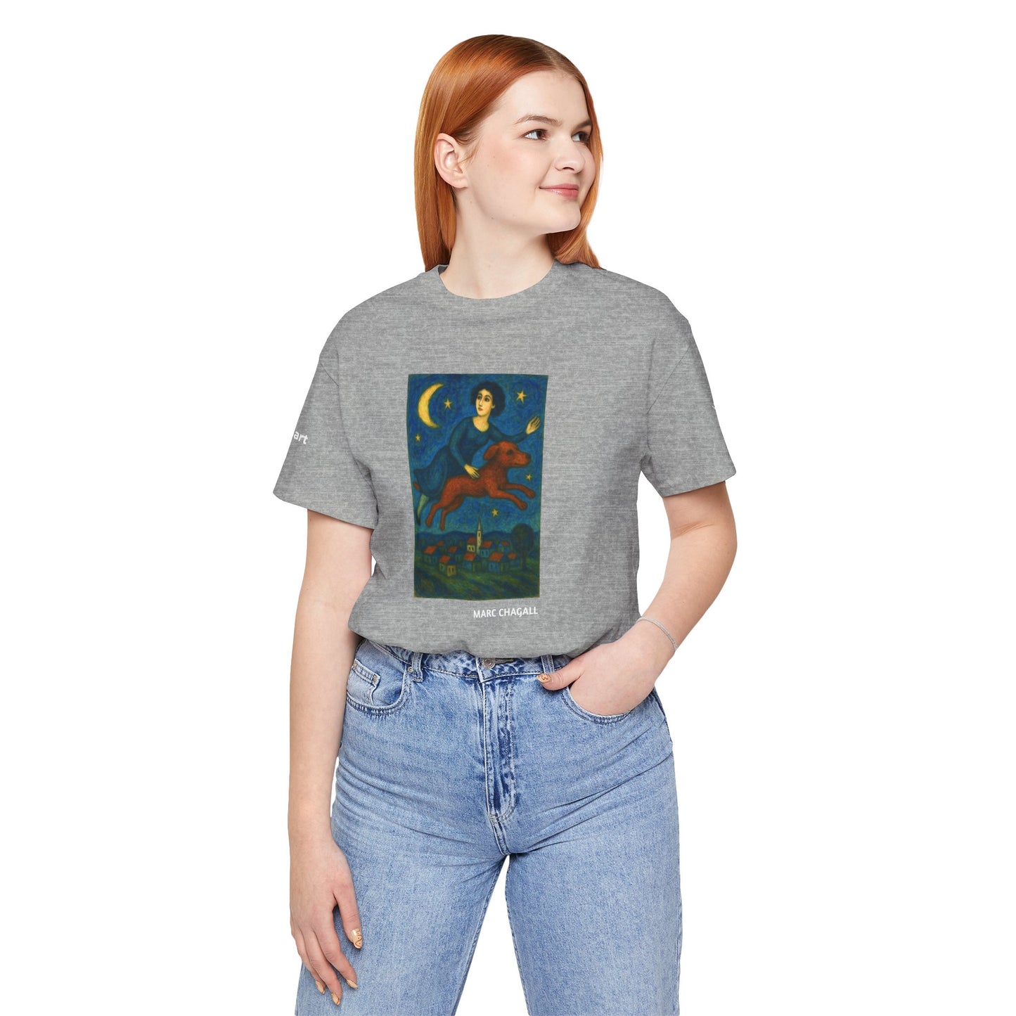 DOGART Unisex Jersey Dog T-Shirt - MARC CHAGALL - Iconic Painting Reimagined with Dogs