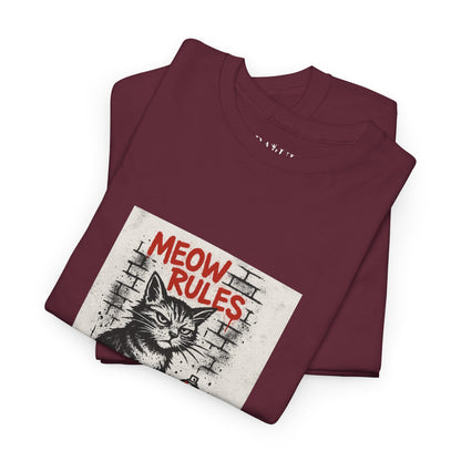 Rebel Graphic Tee - Unisex Heavy Cotton T-Shirt for the Wild at Heart. Rebel Tees, Born to Be Worn - MEOW RULES