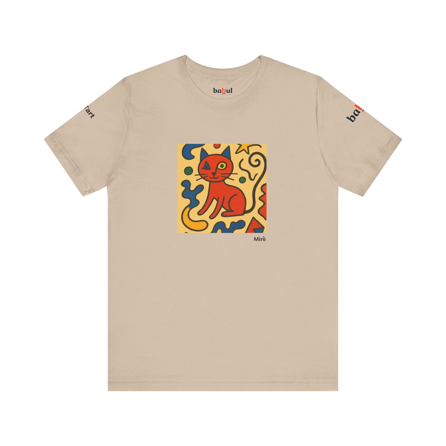 CATART Unisex Jersey Cat T-Shirt - MIRO - Iconic Painting Reimagined with Cats