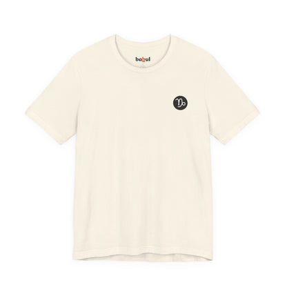 Capricorn - Gothic Zodiac, Red Graphic on the back T-Shirt. Zodiac in the Shadows