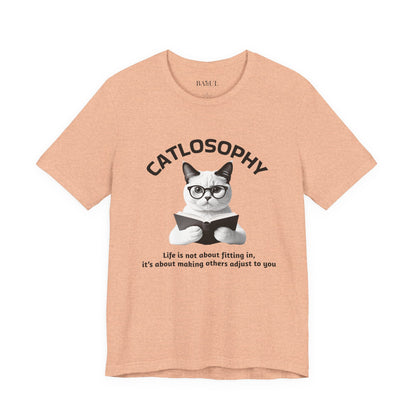 Catlosophy Unisex Jersey Short Sleeve Tee –  "Life isn't about fitting In" Design