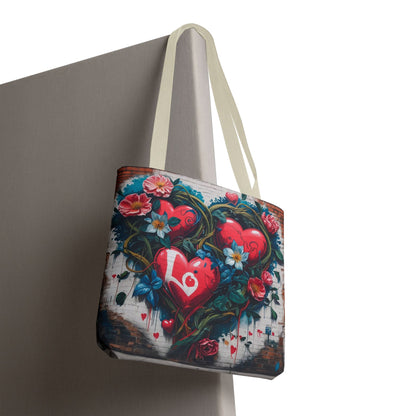 Artistic Surge - Eco-Friendly Canvas Tote Bag - HEARTS OF LOVE