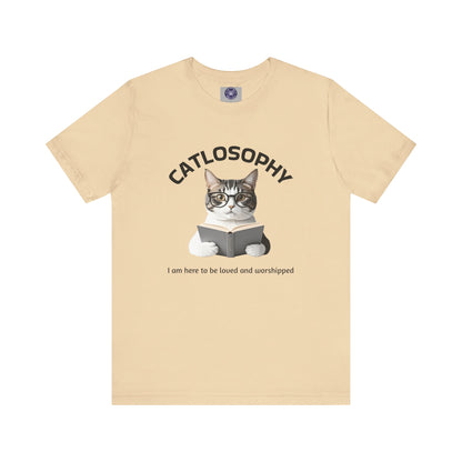 Catlosophy Unisex Jersey Short Sleeve Tee – "I am here to be loved" Design - BABUL T-Shirts