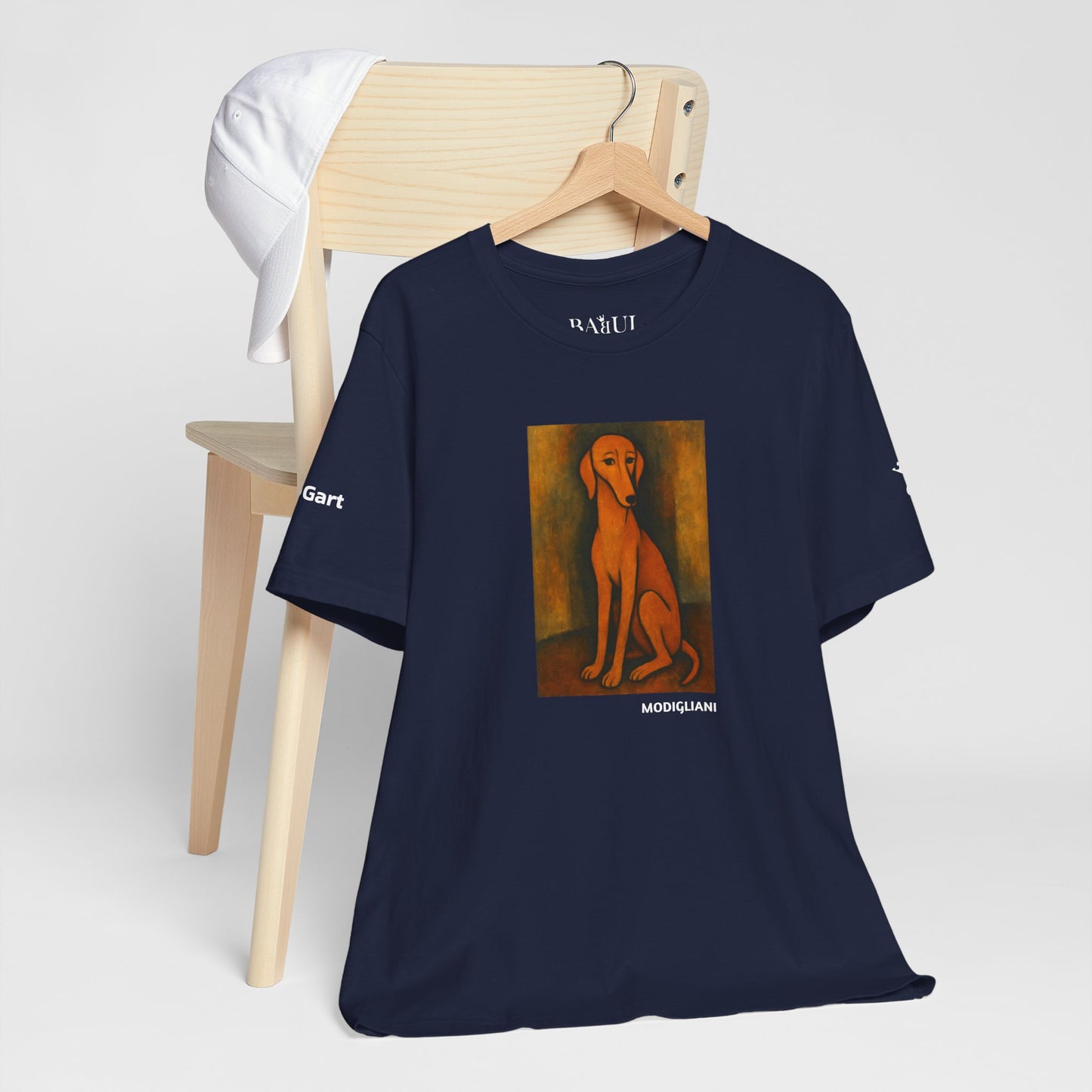 DOGART Unisex Jersey DOG T-Shirt - MODIGLIANI - Iconic Painting Reimagined with Dogs