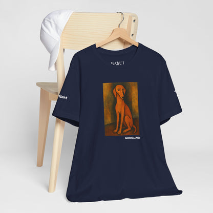 DOGART Unisex Jersey DOG T-Shirt - MODIGLIANI - Iconic Painting Reimagined with Dogs