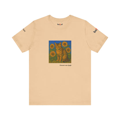 CATART Unisex Jersey Cat T-Shirt - Vincent van Gogh - Iconic Painting Reimagined with Cats