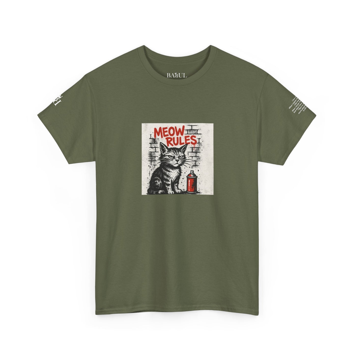 Rebel Graphic Tee - Unisex Heavy Cotton T-Shirt for the Wild at Heart. Rebel Tees, Born to Be Worn - MEOW RULES
