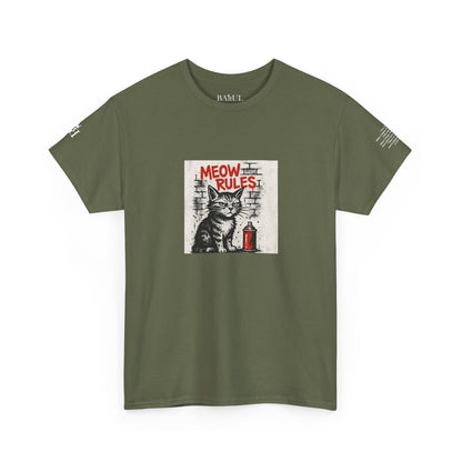 Rebel Graphic Tee - Unisex Heavy Cotton T-Shirt for the Wild at Heart. Rebel Tees, Born to Be Worn - MEOW RULES