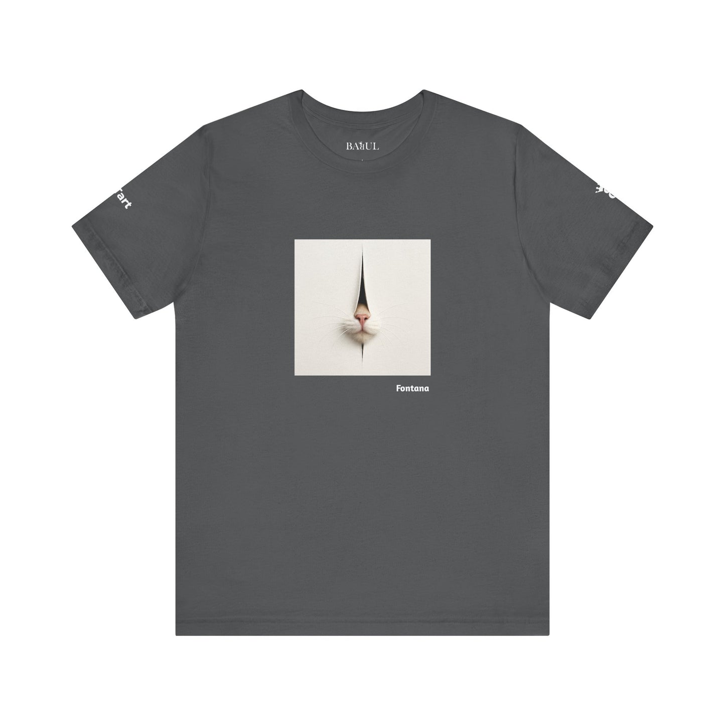 CATART Unisex Jersey Cat T-Shirt - FONTANA - Iconic Painting Reimagined with Cats